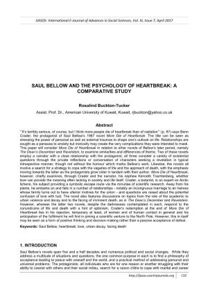 Saul Bellow and the Psychology of Heartbreak: a Comparative Study