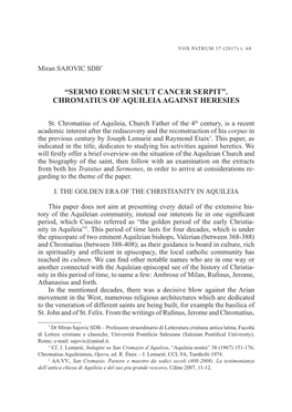 Chromatius of Aquileia Against Heresies