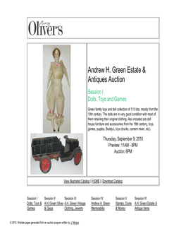 Andrew H. Green Estate & Antiques Auction