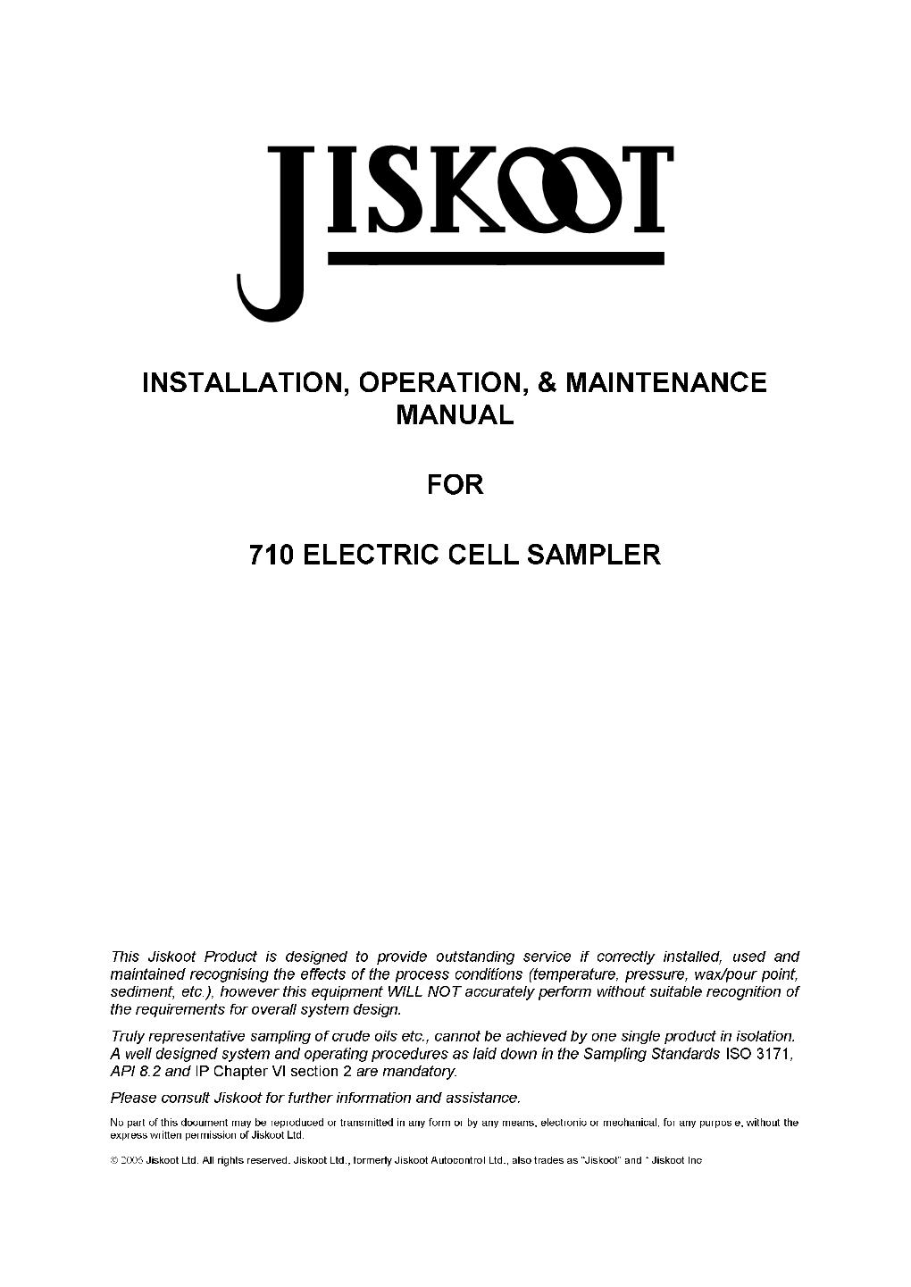 Installation, Operation, & Maintenance Manual