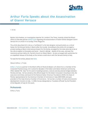 Arthur Furia Speaks About the Assassination of Gianni Versace