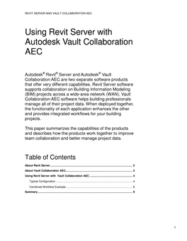 Using Revit Server with Autodesk Vault Collaboration AEC