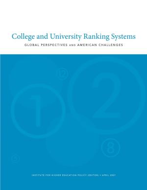 College and University Ranking Systems