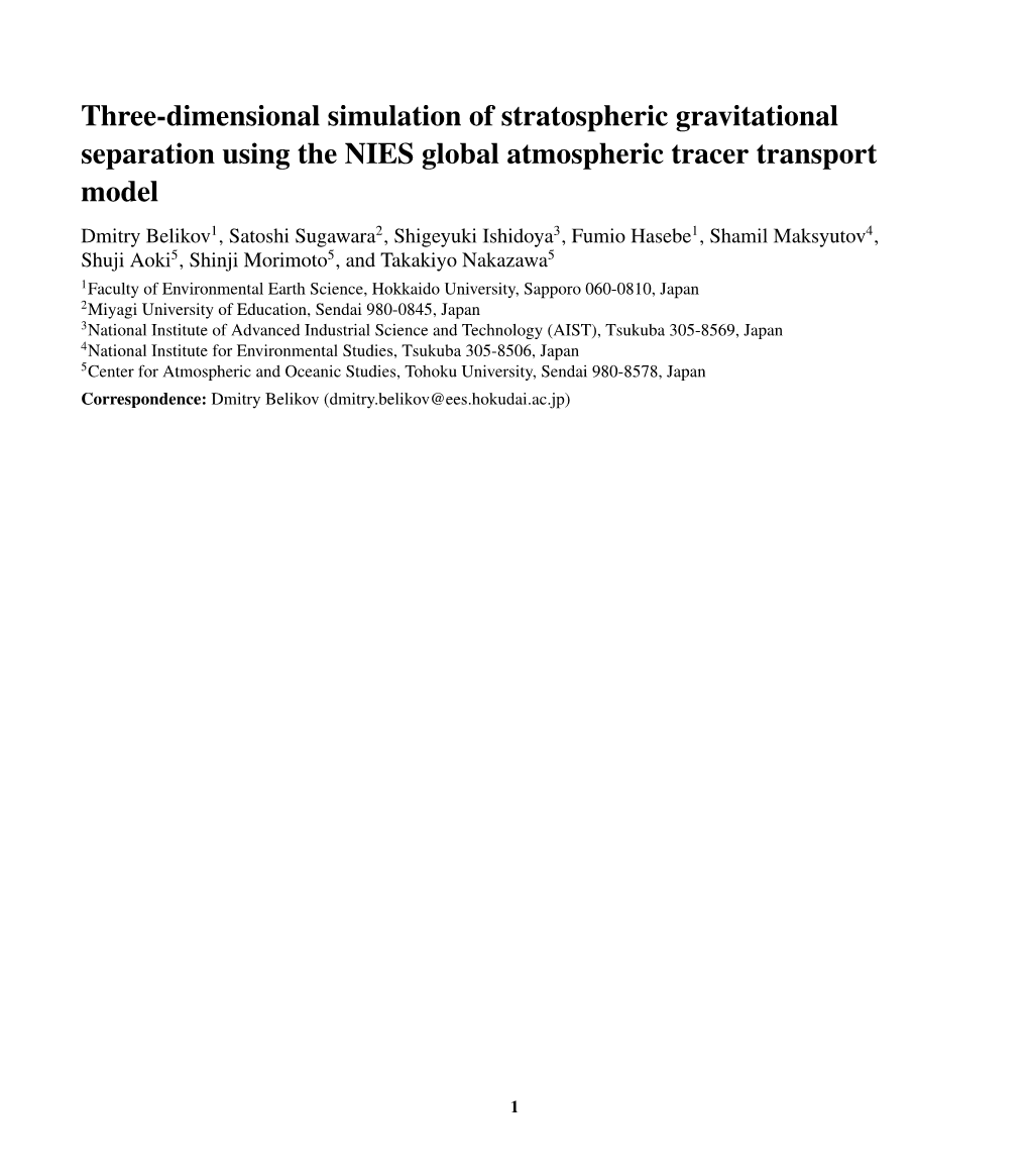 Three-Dimensional Simulation of Stratospheric Gravitational