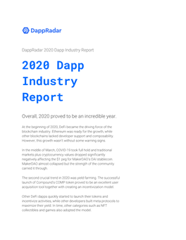 2020 Dapp Industry Report 2020 Dapp Industry Report