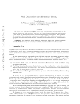 Well Quasiorders and Hierarchy Theory