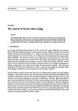 The 'Unreep in Woody Allen's Zelig
