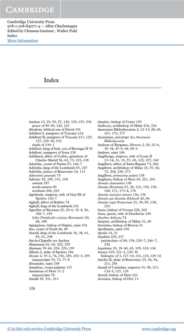 Cambridge University Press 978-1-108-84077-4 — After Charlemagne Edited by Clemens Gantner , Walter Pohl Index More Information