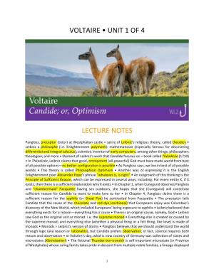 Voltaire • Unit 1 of 4 Lecture Notes