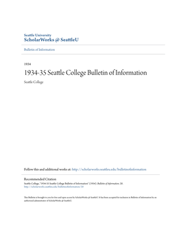 1934-35 Seattle College Bulletin Of