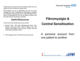 Fibromyalgia & Central Sensitisation