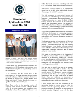Newsletter April – June 2008 Issue