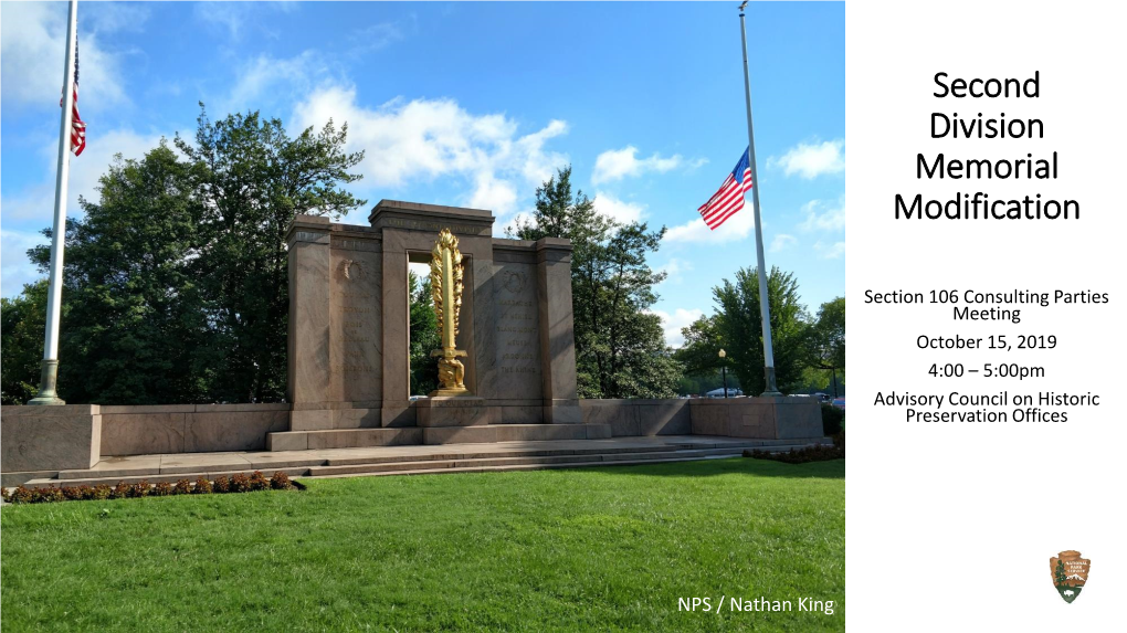 Second Division Memorial Modification