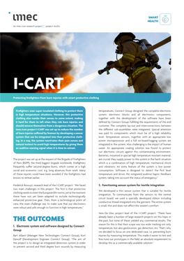 I-CART Protecting Firefighters from Burn Injuries with Smart Protective Clothing