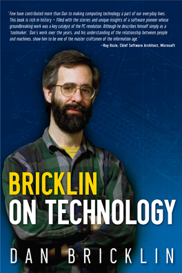 BRICKLIN on TECHNOLOGY Groundbreaking Work Was a Key Catalyst of the PC Revolution