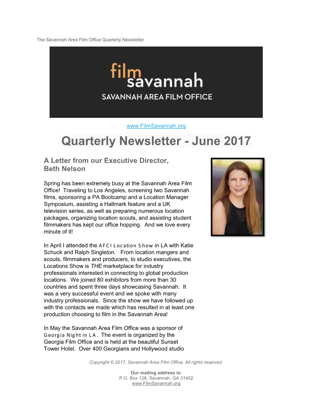 Quarterly Newsletter