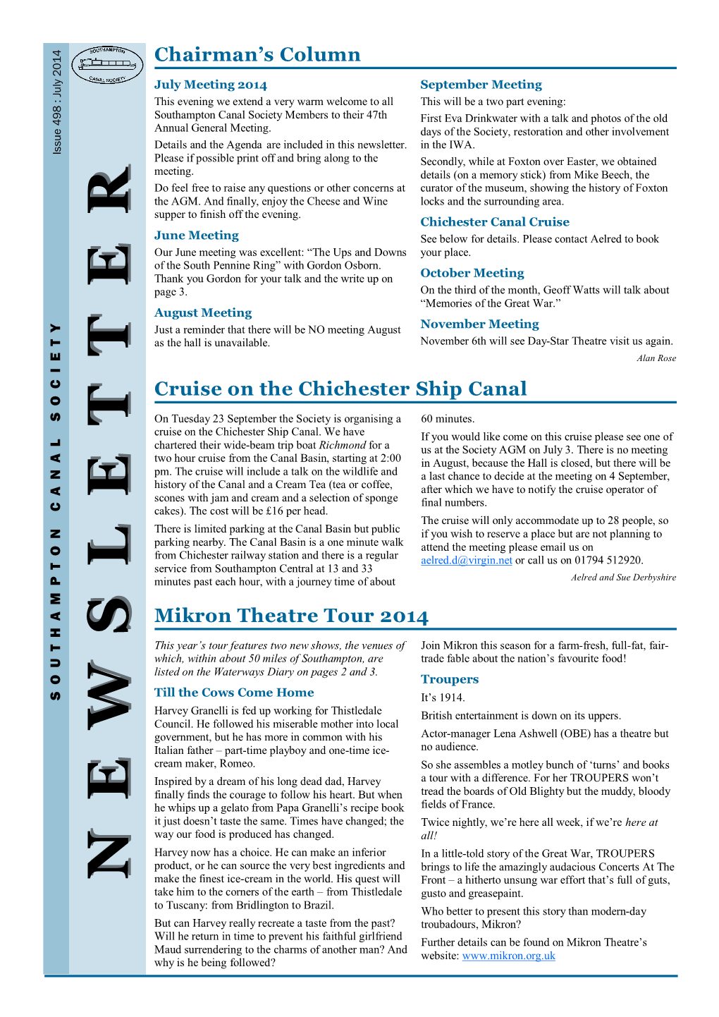 Southampton Canal Society Newsletter