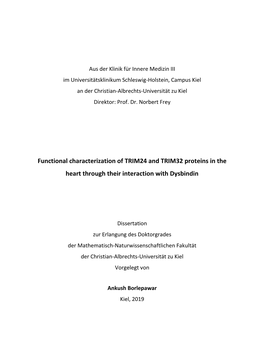 Functional Characterization of TRIM24 and TRIM32 Proteins in the Heart Through Their Interaction with Dysbindin