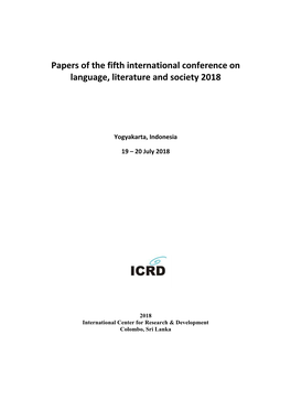 Papers of the Fifth International Conference on Language, Literature and Society 2018