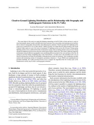 Cloud-To-Ground Lightning Distribution and Its Relationship with Orography and Anthropogenic Emissions in the Po Valley