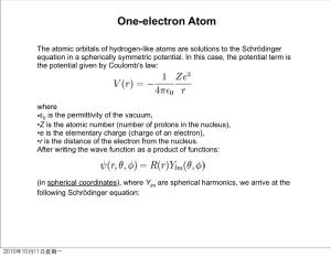 One-Electron Atom