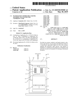 ( 12 ) Patent Application Publication ( 10 ) Pub . No . : US 2019 / 0159509 A1