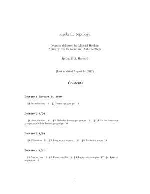 Math 231Br: Algebraic Topology