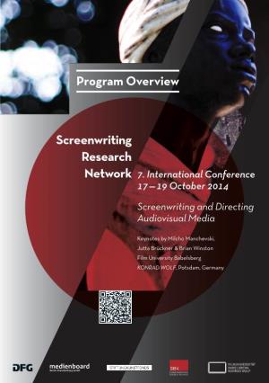 Program Overview Screenwriting Research Network
