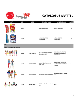 Catalogue Mattel