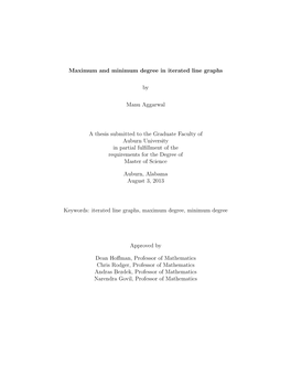 Maximum and Minimum Degree in Iterated Line Graphs by Manu