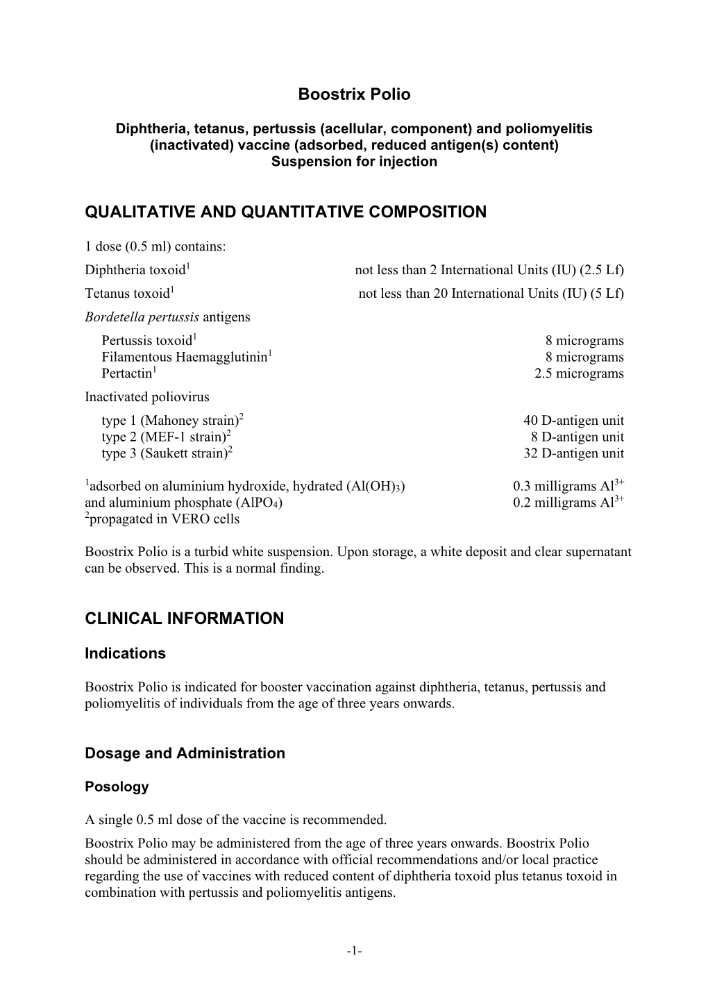 Prescribing Information Boostrix Polio