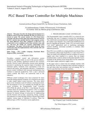 PLC Based Timer Controller for Multiple Machines