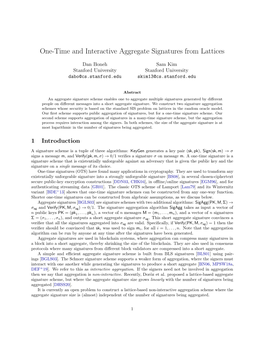 One-Time and Interactive Aggregate Signatures from Lattices