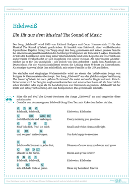 Edelweiß Ein Hit Aus Dem Musical the Sound of Music