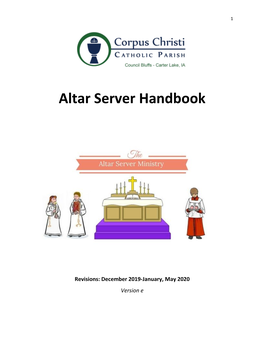 Altar Server Handbook