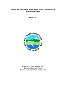 Lower Androscoggin River Basin Water Quality Study Modeling Report