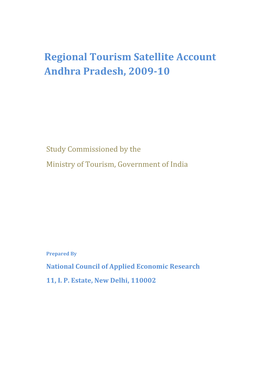 Regional Tourism Satellite Account Andhra Pradesh, 2009-10