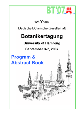 Botanikertagung September 3-7, 2007 University of Hamburg