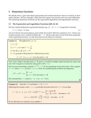 3 Elementary Functions