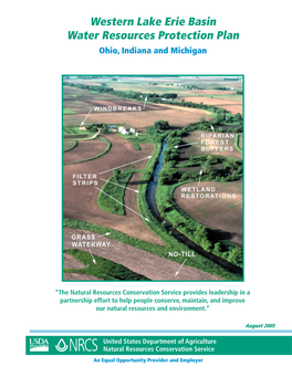 Western Lake Erie Basin Water Resources Protection Plan Ohio, Indiana and Michigan
