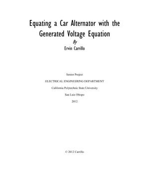 Equating a Car Alternator with the Generated Voltage Equation by Ervin Carrillo