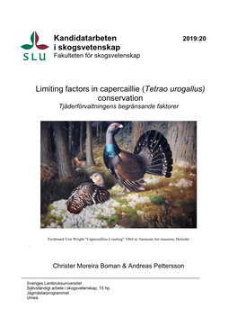 Capercaillie Conservation in Europe