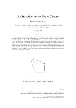 An Introduction to Topos Theory