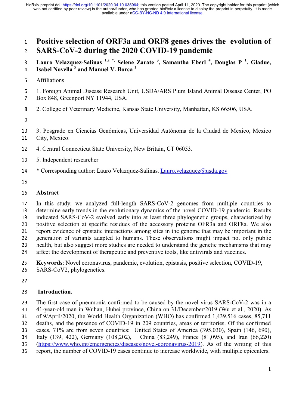 Positive Selection of Orf3a and ORF8 Genes Drives the Evolution Of