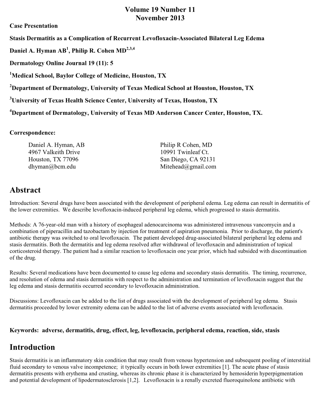 Abstract Introduction: Several Drugs Have Been Associated with the Development of Peripheral Edema