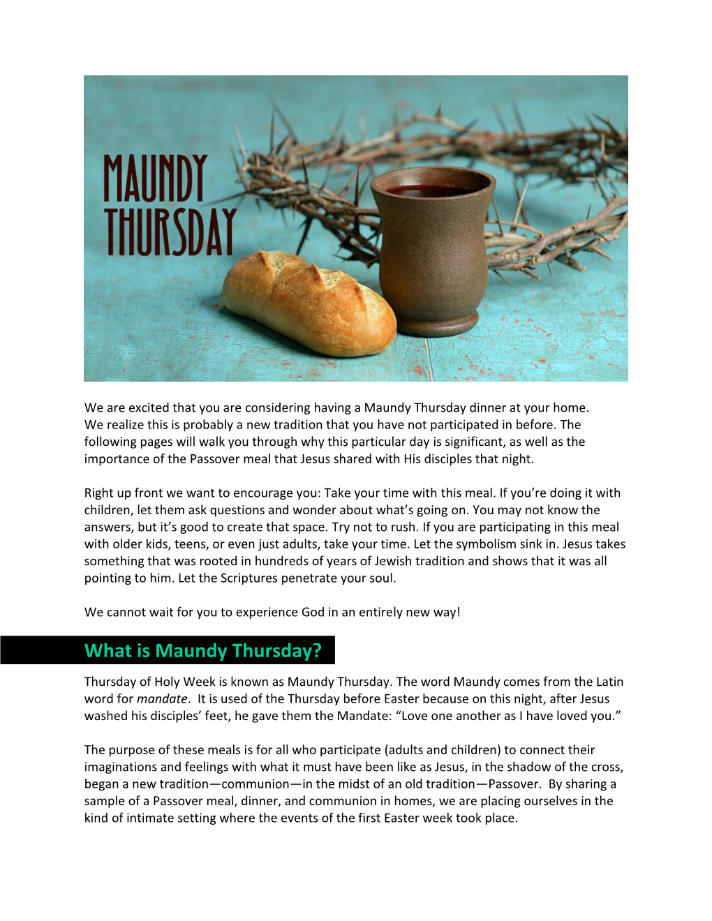 What Is Maundy Thursday?