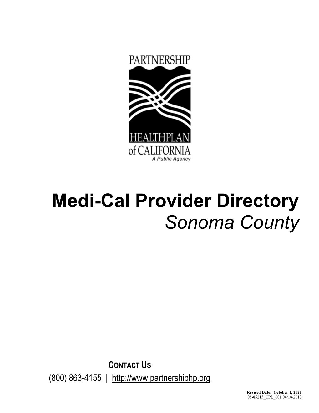 Sonoma County Medi-Cal Provider Directory