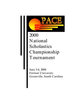 2000 National Scholastics Championship Tournament