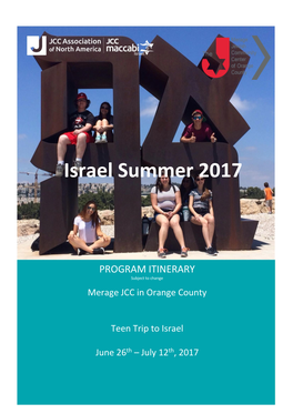 Israel Summer 2017