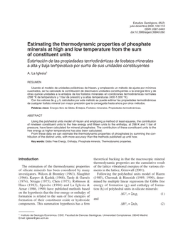 Estimating the Thermodynamic Properties of Phosphate Minerals At